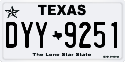 TX license plate DYY9251