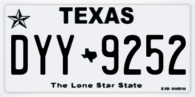 TX license plate DYY9252