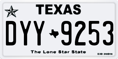 TX license plate DYY9253