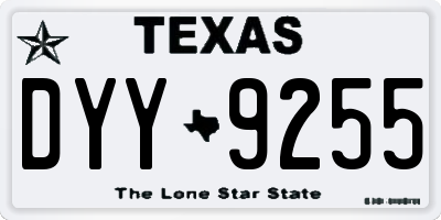 TX license plate DYY9255