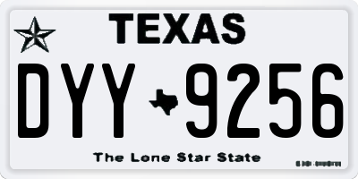 TX license plate DYY9256