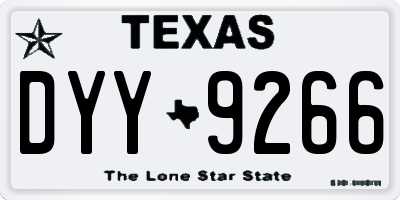 TX license plate DYY9266