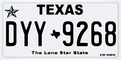 TX license plate DYY9268