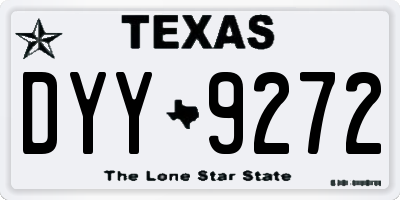 TX license plate DYY9272