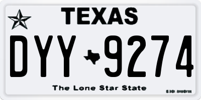 TX license plate DYY9274