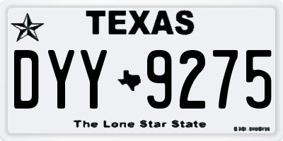 TX license plate DYY9275