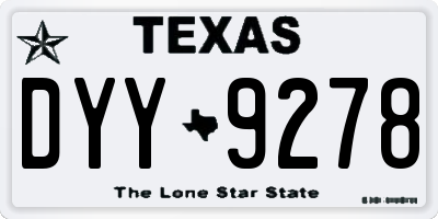 TX license plate DYY9278