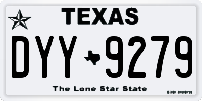 TX license plate DYY9279