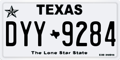 TX license plate DYY9284