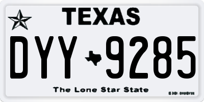TX license plate DYY9285