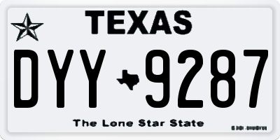 TX license plate DYY9287