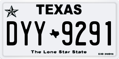 TX license plate DYY9291
