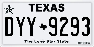 TX license plate DYY9293
