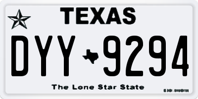 TX license plate DYY9294