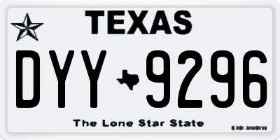 TX license plate DYY9296
