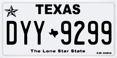 TX license plate DYY9299