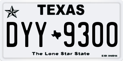 TX license plate DYY9300