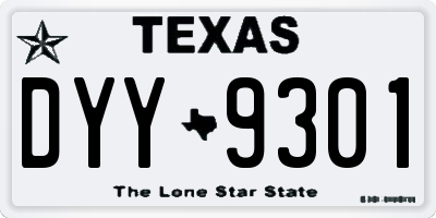 TX license plate DYY9301