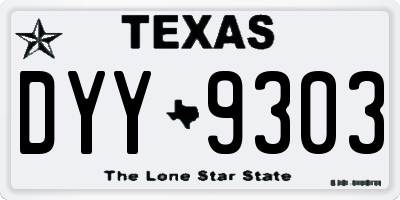 TX license plate DYY9303
