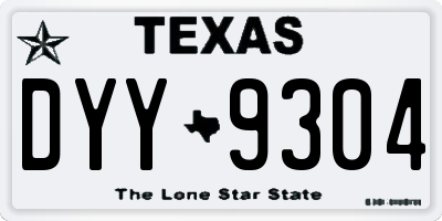 TX license plate DYY9304