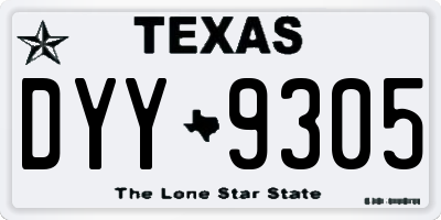 TX license plate DYY9305