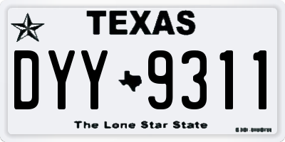 TX license plate DYY9311