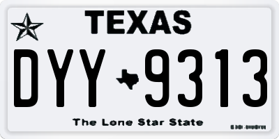 TX license plate DYY9313