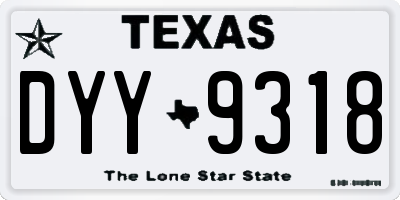TX license plate DYY9318