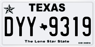 TX license plate DYY9319