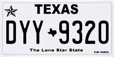 TX license plate DYY9320