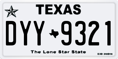 TX license plate DYY9321