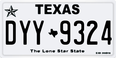 TX license plate DYY9324