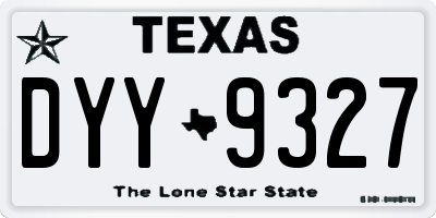 TX license plate DYY9327