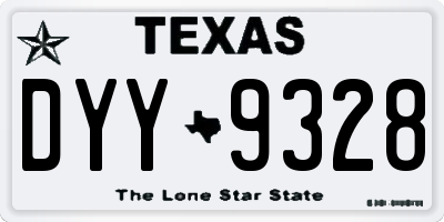 TX license plate DYY9328
