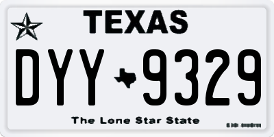 TX license plate DYY9329
