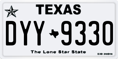 TX license plate DYY9330