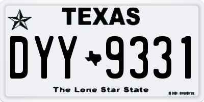 TX license plate DYY9331