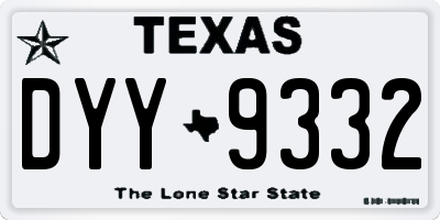 TX license plate DYY9332