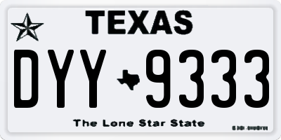 TX license plate DYY9333