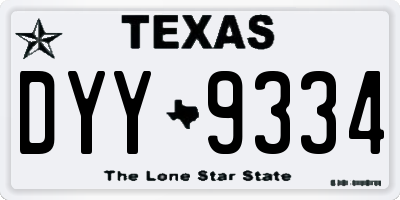 TX license plate DYY9334