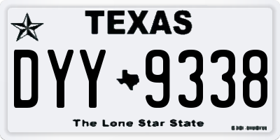 TX license plate DYY9338