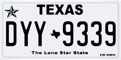 TX license plate DYY9339