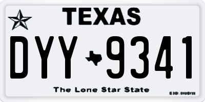 TX license plate DYY9341