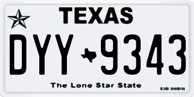 TX license plate DYY9343