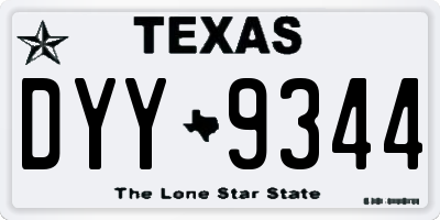 TX license plate DYY9344