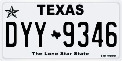 TX license plate DYY9346