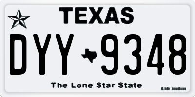 TX license plate DYY9348