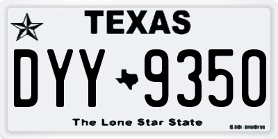 TX license plate DYY9350
