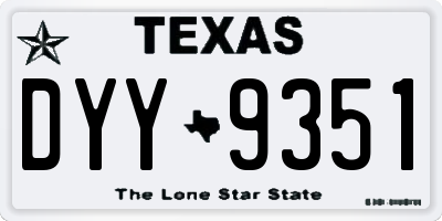 TX license plate DYY9351