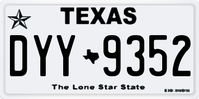 TX license plate DYY9352